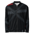 Chicago ORD Runway Matrix bomber jacket in midnight black with tonal O'Hare runway geometry