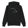Chicago Blue Line heavyweight hoodie in black, primary view