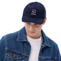 River North corduroy cap in Oxford Navy, front view - Chicago Neighborhood Series