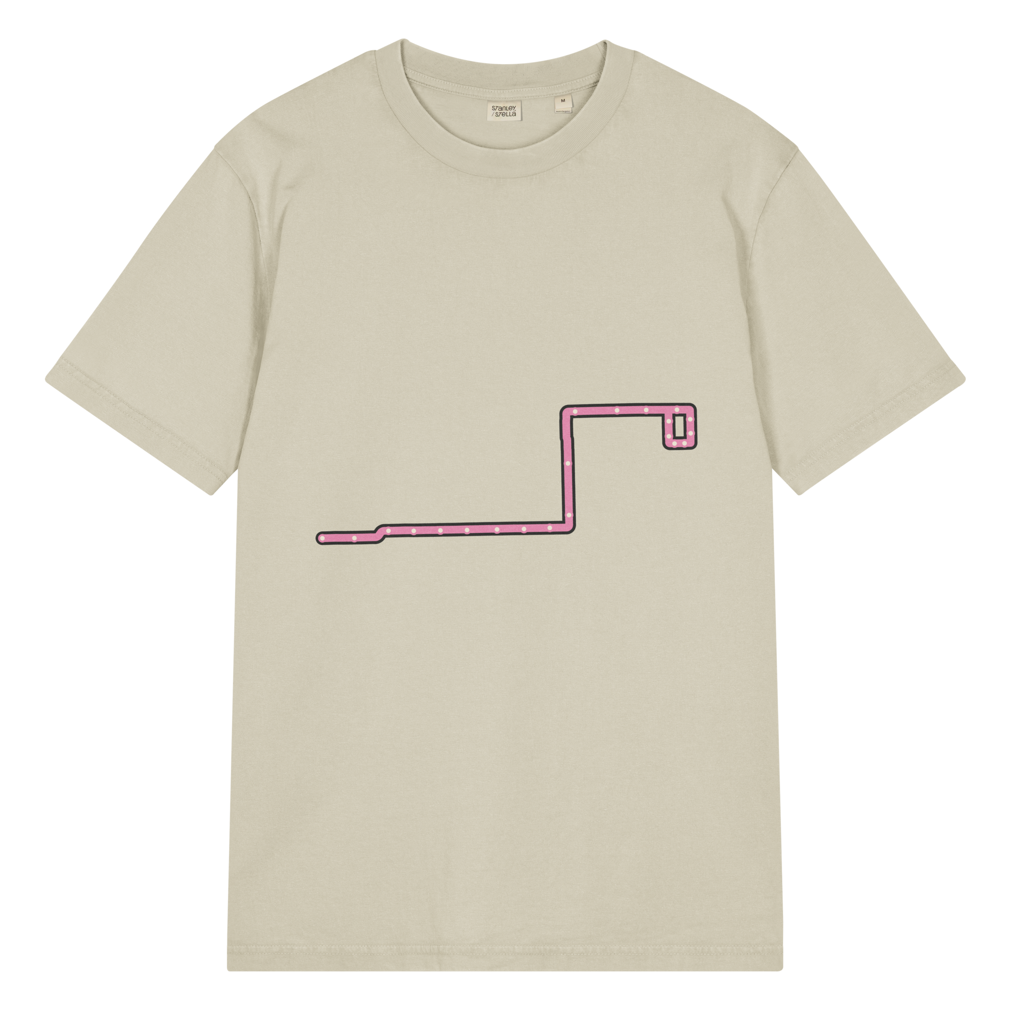 Chicago Pink Line garment-dyed T-shirt in Stone, primary view
