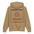 Wicker Park heavyweight hoodie in Sandstone, back view - Chicago Neighborhood Series