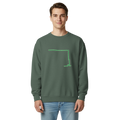 Chicago Green Line garment-dyed crewneck in Blue Spruce, primary view
