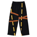 Chicago MDW Crosswind wide-leg pants in black with yellow taxiway dashes and orange seams