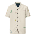 Chicago Transit System Toile button shirt with all eight complete rail diagrams, primary view