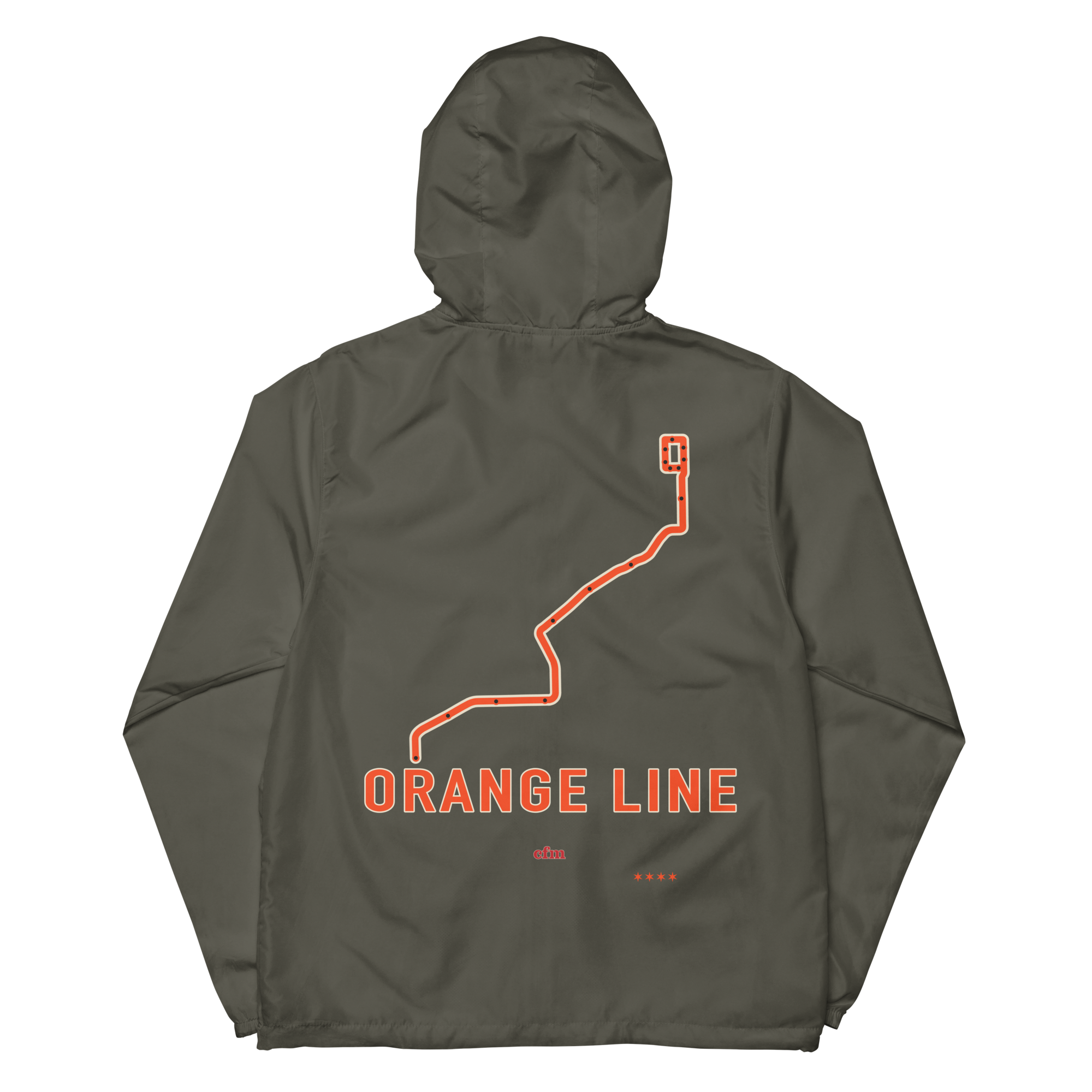 Chicago Orange Line lightweight windbreaker in Graphite, primary view