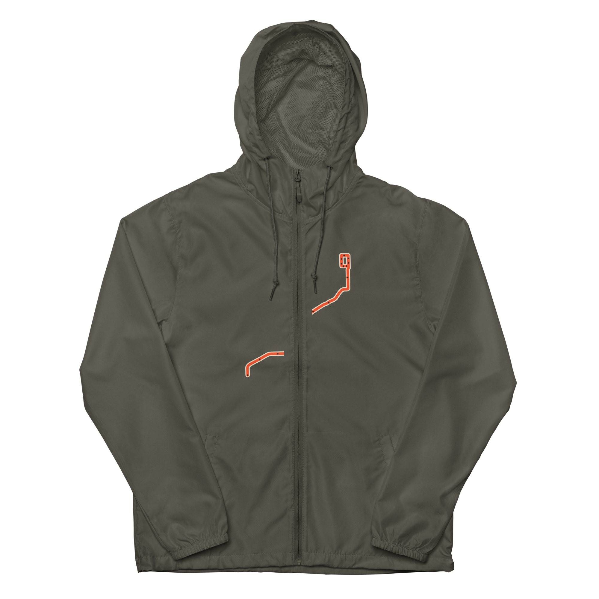 Chicago Orange Line lightweight windbreaker in Graphite, primary view