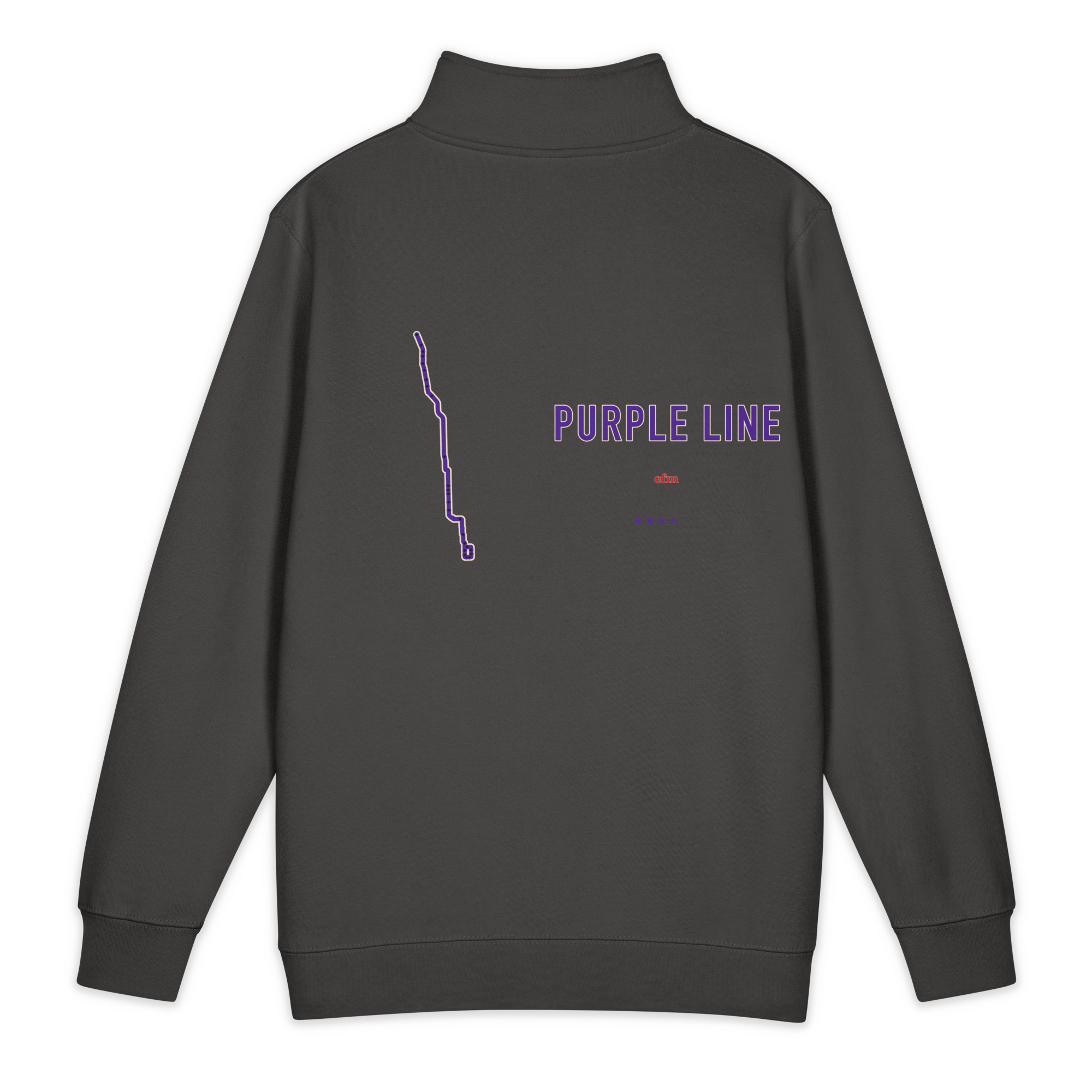 Chicago Purple Line premium quarter-zip sweatshirt in Smoke, primary view