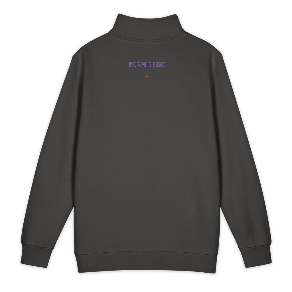 Chicago Purple Line premium quarter-zip sweatshirt in Smoke, alternate view
