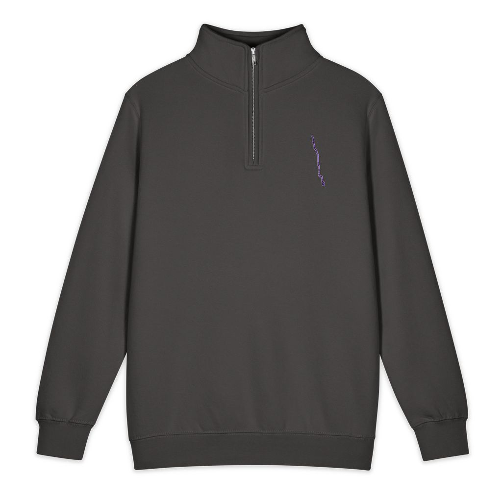 Chicago Purple Line premium quarter-zip sweatshirt in Smoke, primary view