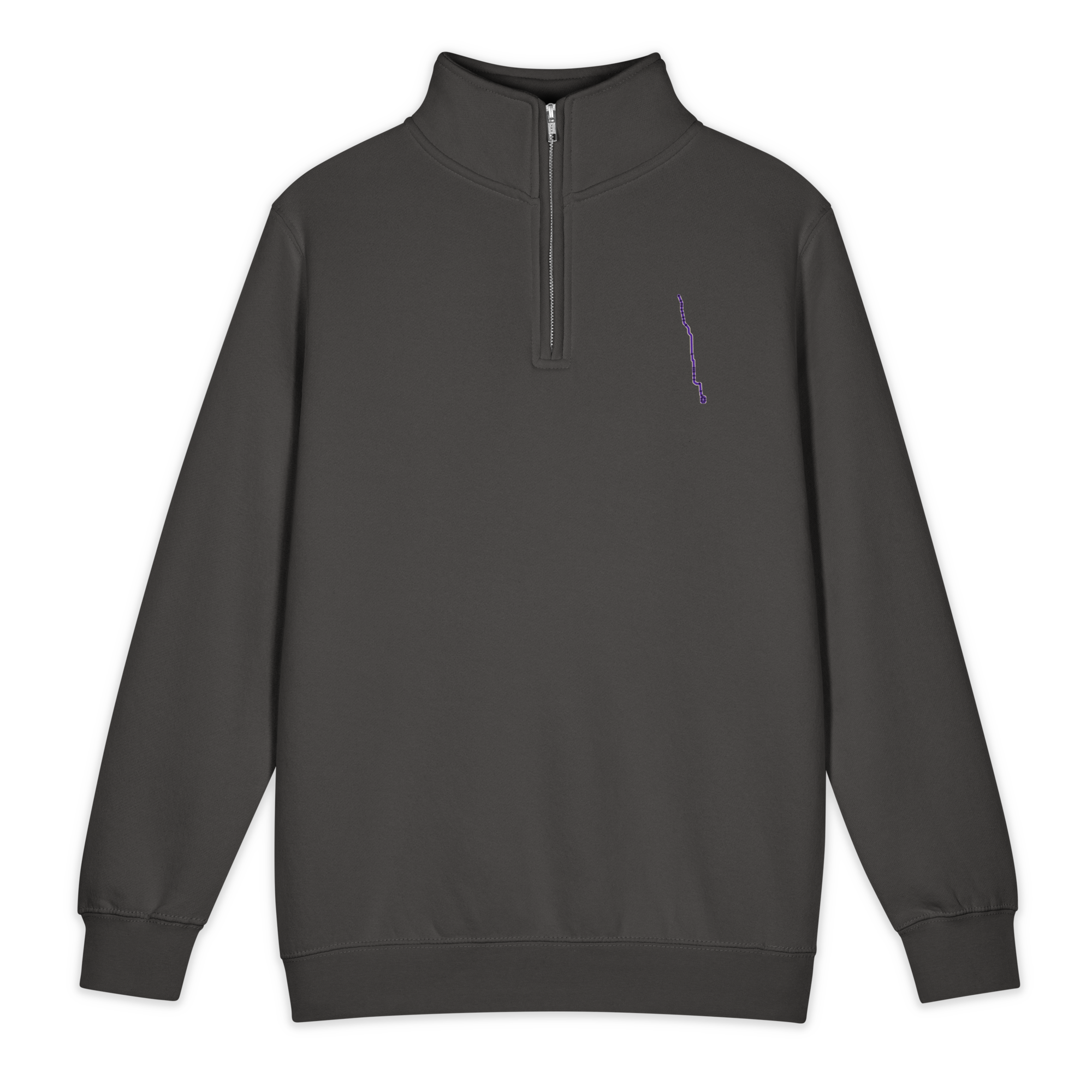 Chicago Purple Line premium quarter-zip sweatshirt in Smoke, primary view