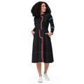 Chicago Transit Red Axis long-sleeve midi dress with Red, Blue, and Pink routes, primary view
