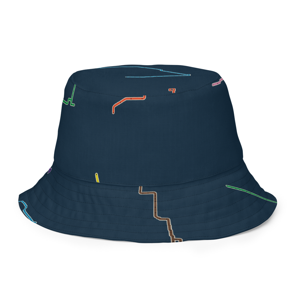 Chicago Transit Night Day reversible bucket hat with transfer matrix and route toile, primary view