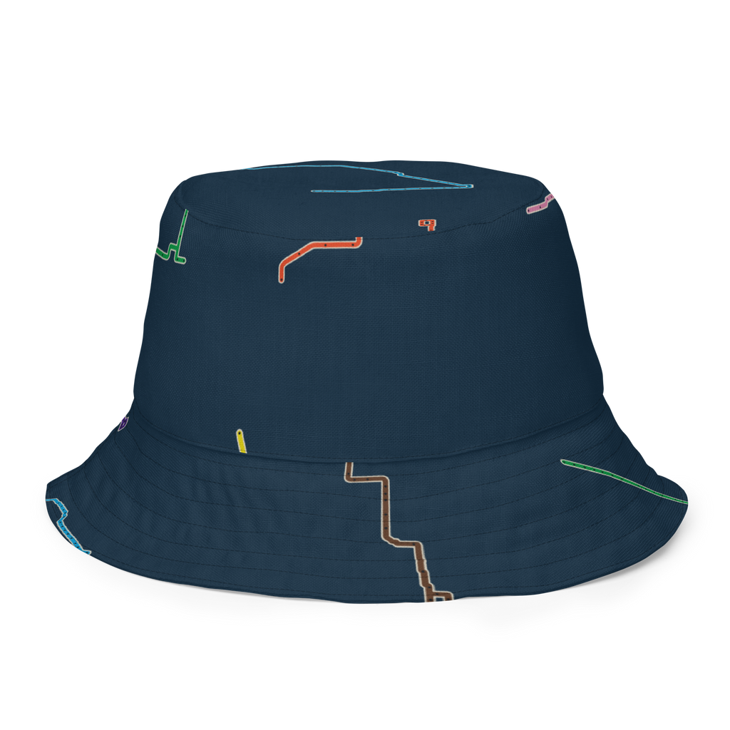 Chicago Transit Night Day reversible bucket hat with transfer matrix and route toile, primary view