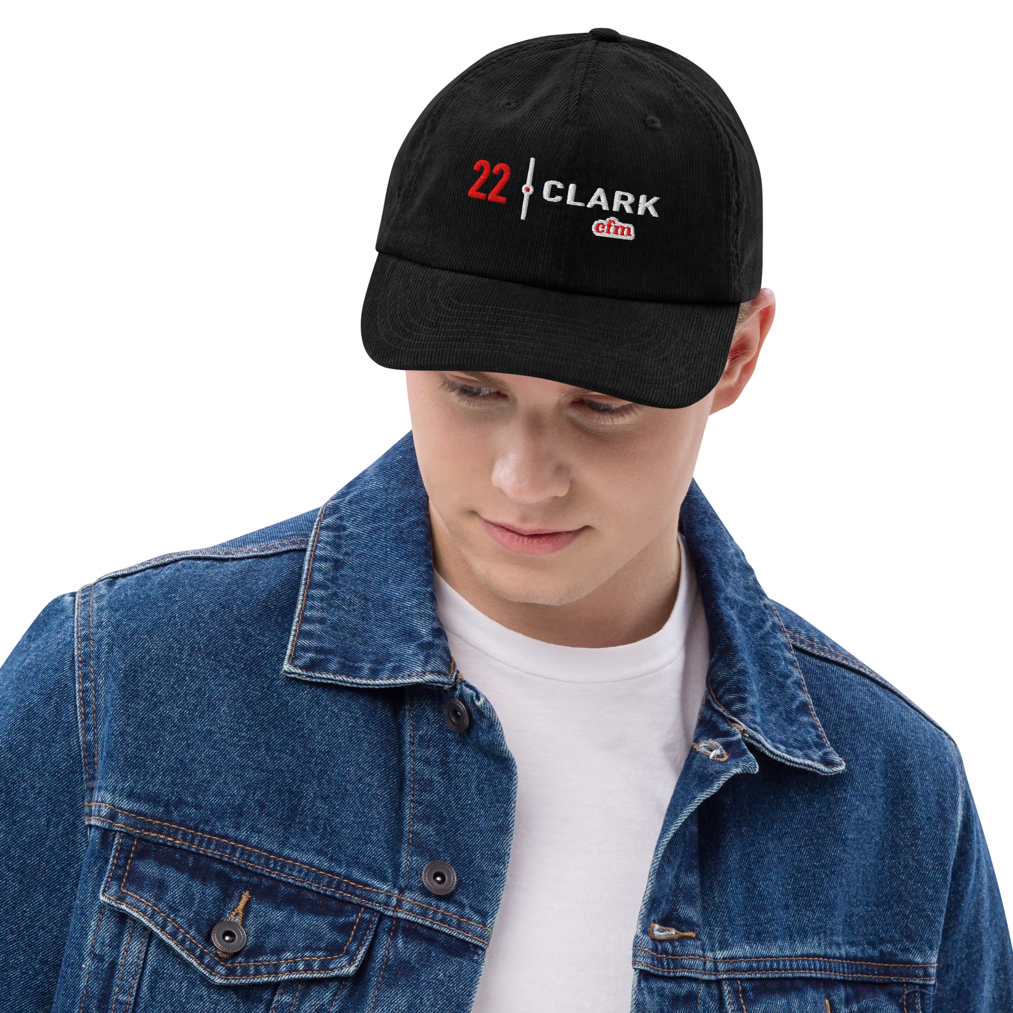 Chicago 22 Clark corduroy cap with reinforced route embroidery and CFM logo