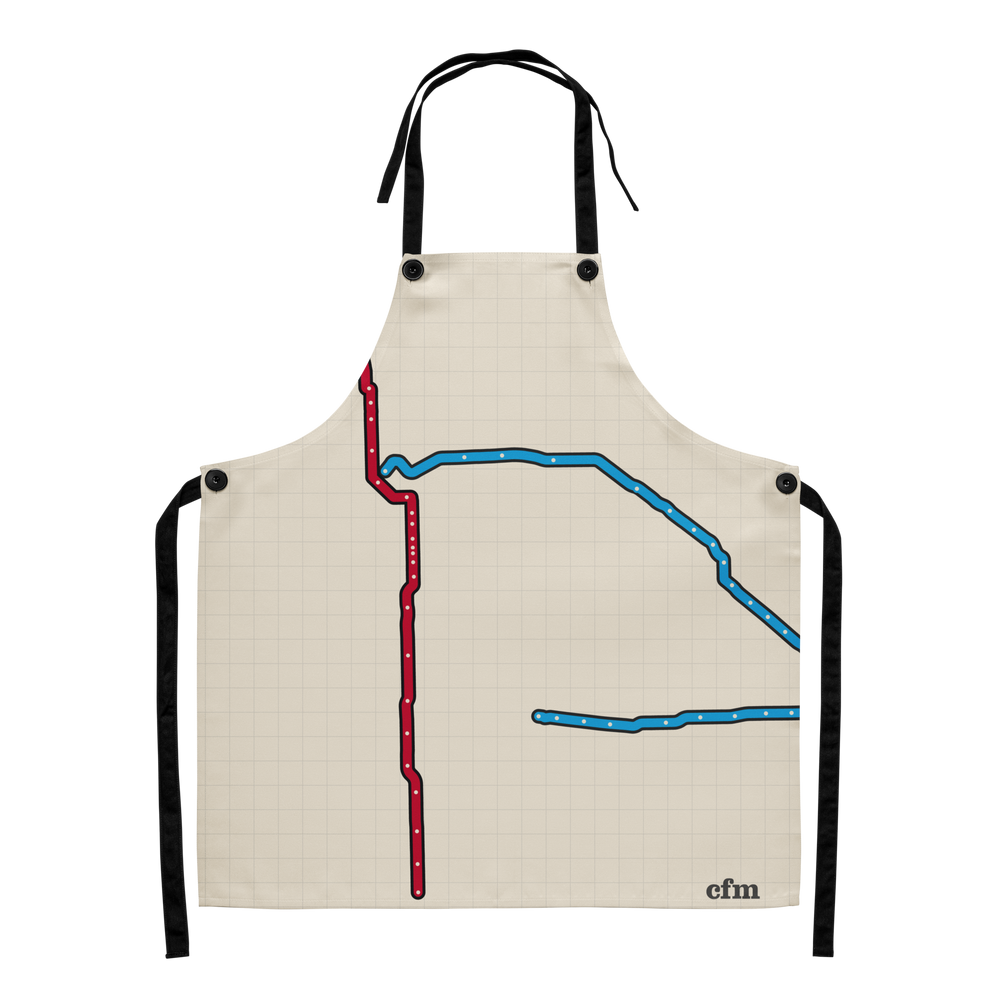 Chicago Transit Service Diagram apron with oversized Red and Blue routes, primary view