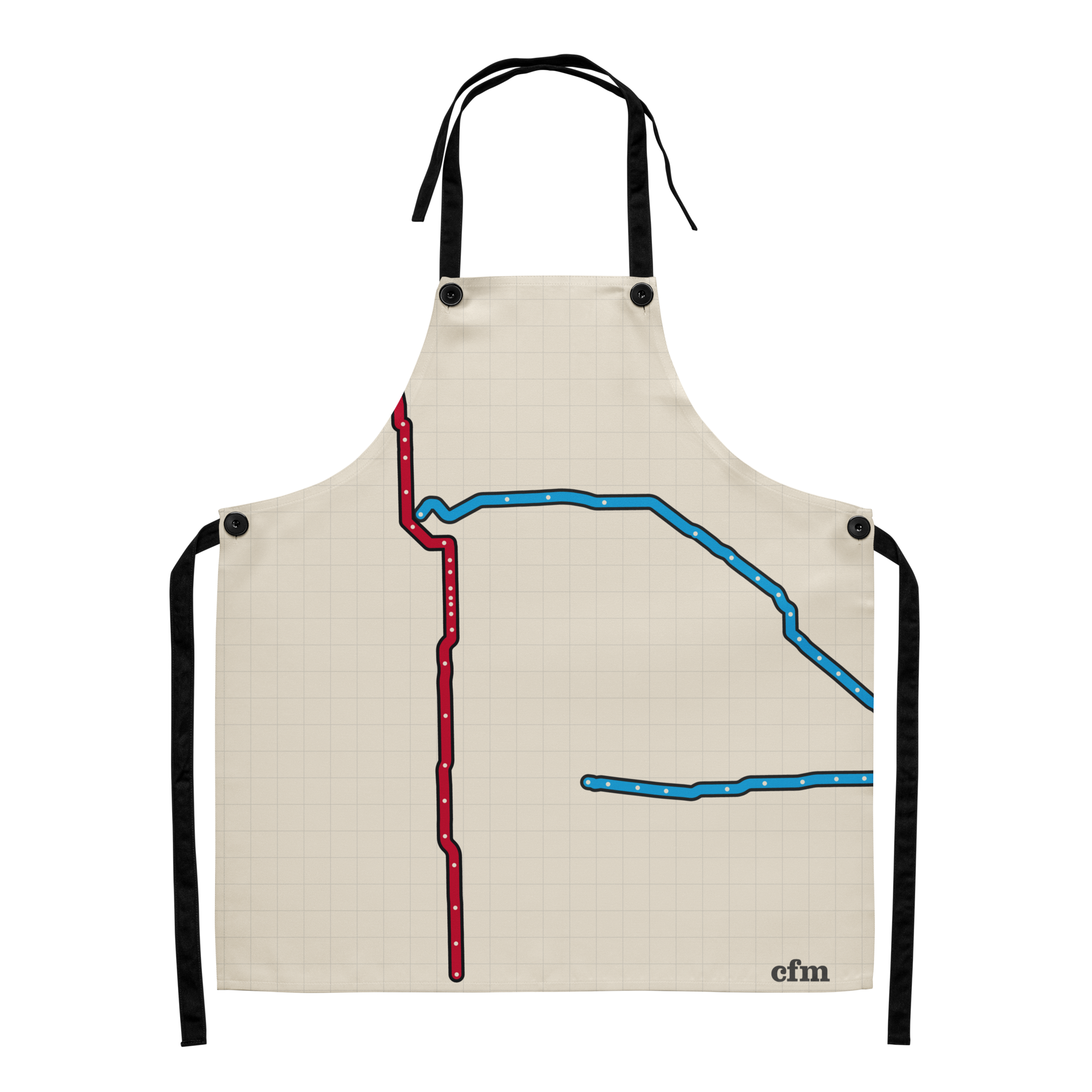 Chicago Transit Service Diagram apron with oversized Red and Blue routes, primary view