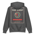 The Loop heavyweight hoodie in Charcoal Solid, back view - Chicago Neighborhood Series