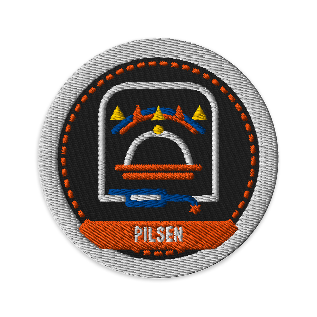 Pilsen embroidered patch in Black, patch front view - Chicago Neighborhood Series