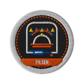 Pilsen embroidered patch in Black, patch front view - Chicago Neighborhood Series