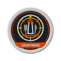 Logan Square embroidered patch in Black, patch front view - Chicago Neighborhood Series