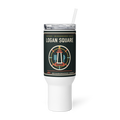 Logan Square 40 oz travel mug in White, product view - Chicago Neighborhood Series