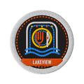 Lakeview embroidered patch in Black, patch front view - Chicago Neighborhood Series