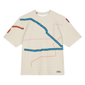 Chicago Transit Ghost Platform oversized cotton T-shirt with spectral rail routes, primary view