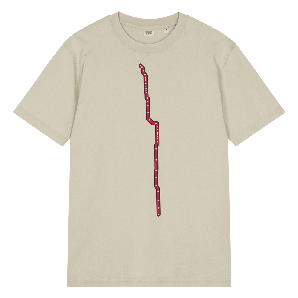 Chicago Red Line garment-dyed T-shirt in Stone, primary view