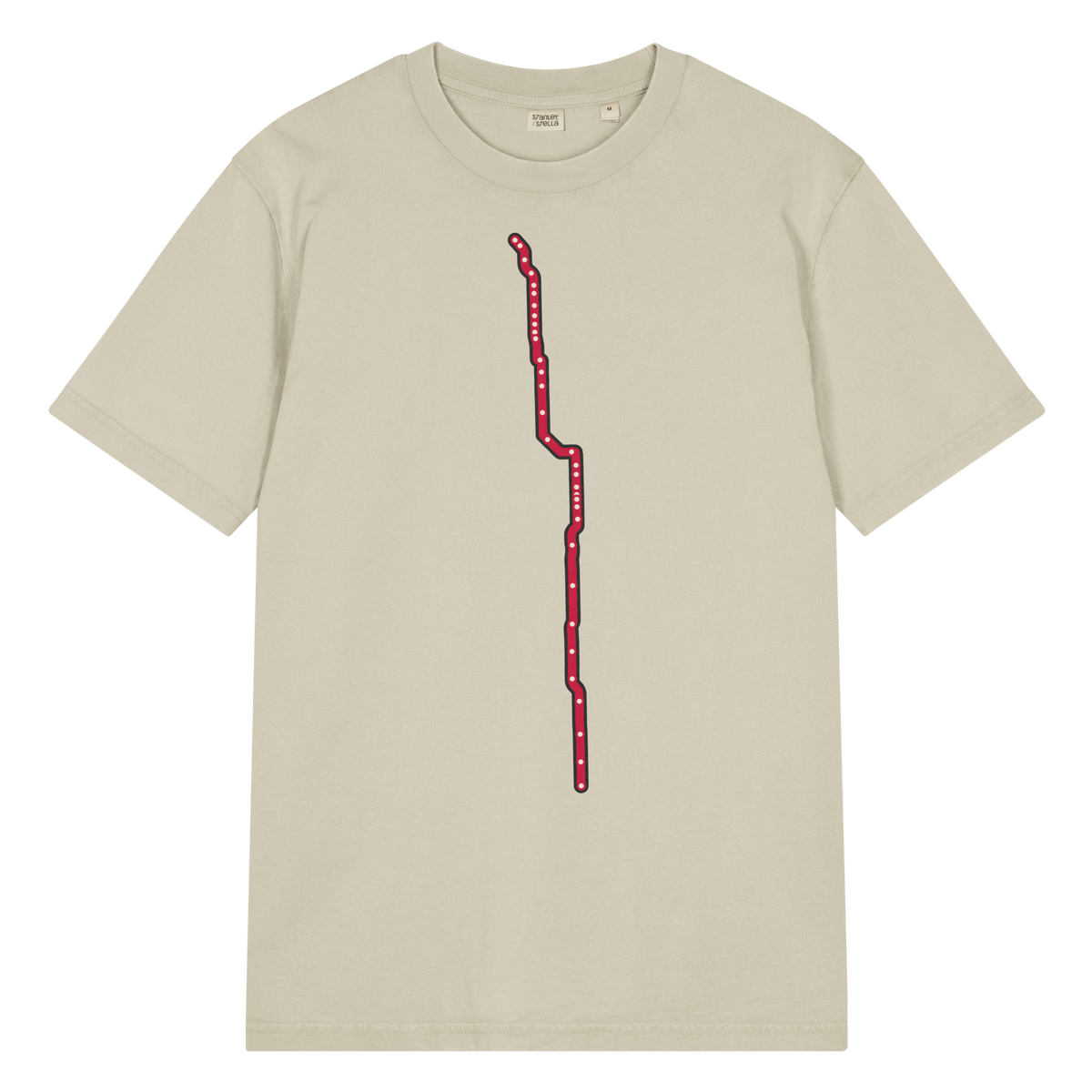 Chicago Red Line garment-dyed T-shirt in Stone, primary view