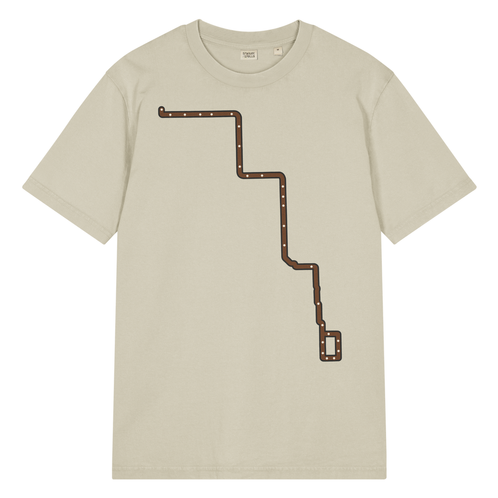 Chicago Brown Line garment-dyed T-shirt in Stone, primary view