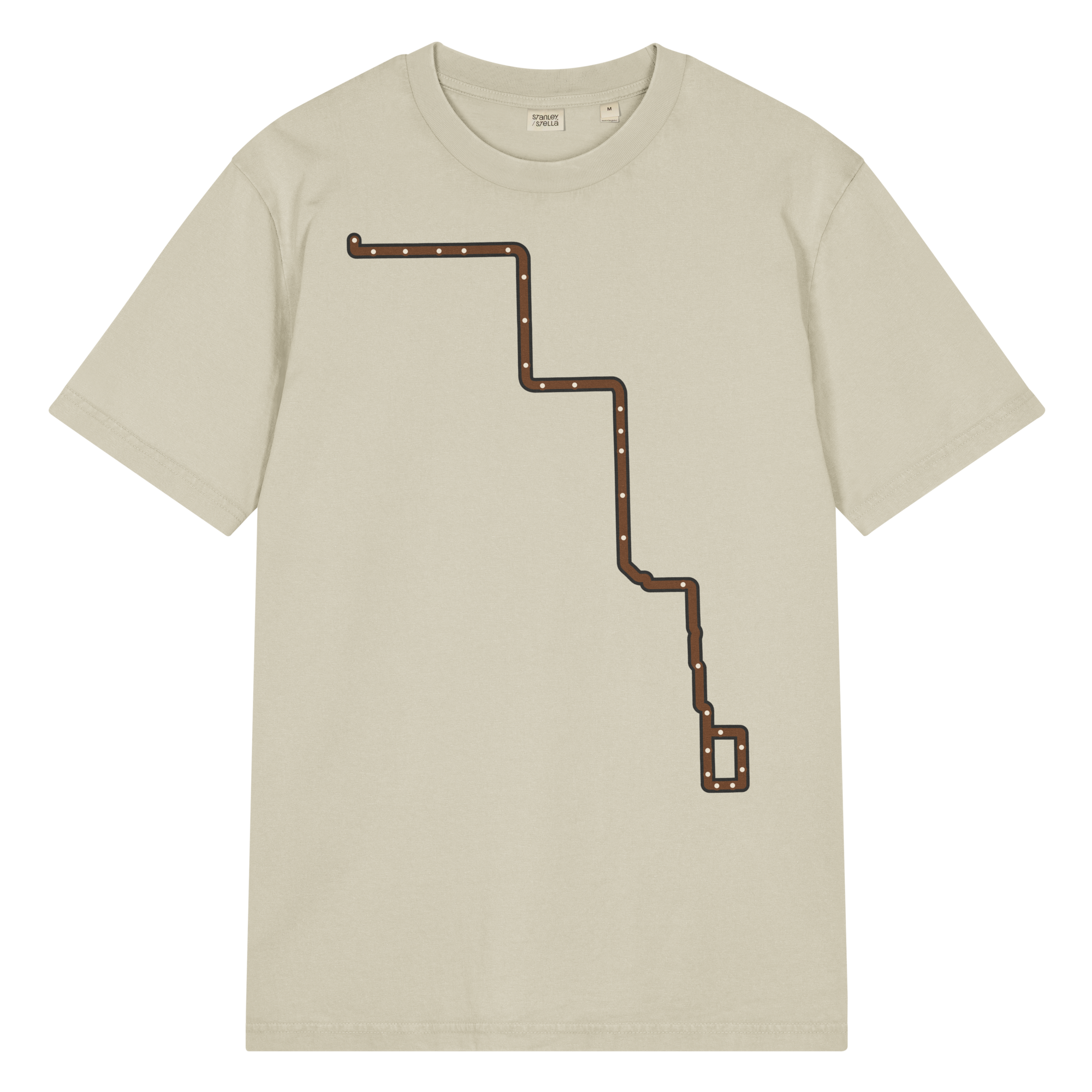 Chicago Brown Line garment-dyed T-shirt in Stone, primary view