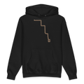 Chicago Brown Line heavyweight hoodie in black, primary view