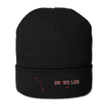 Chicago Brown Line organic ribbed beanie in black, primary view