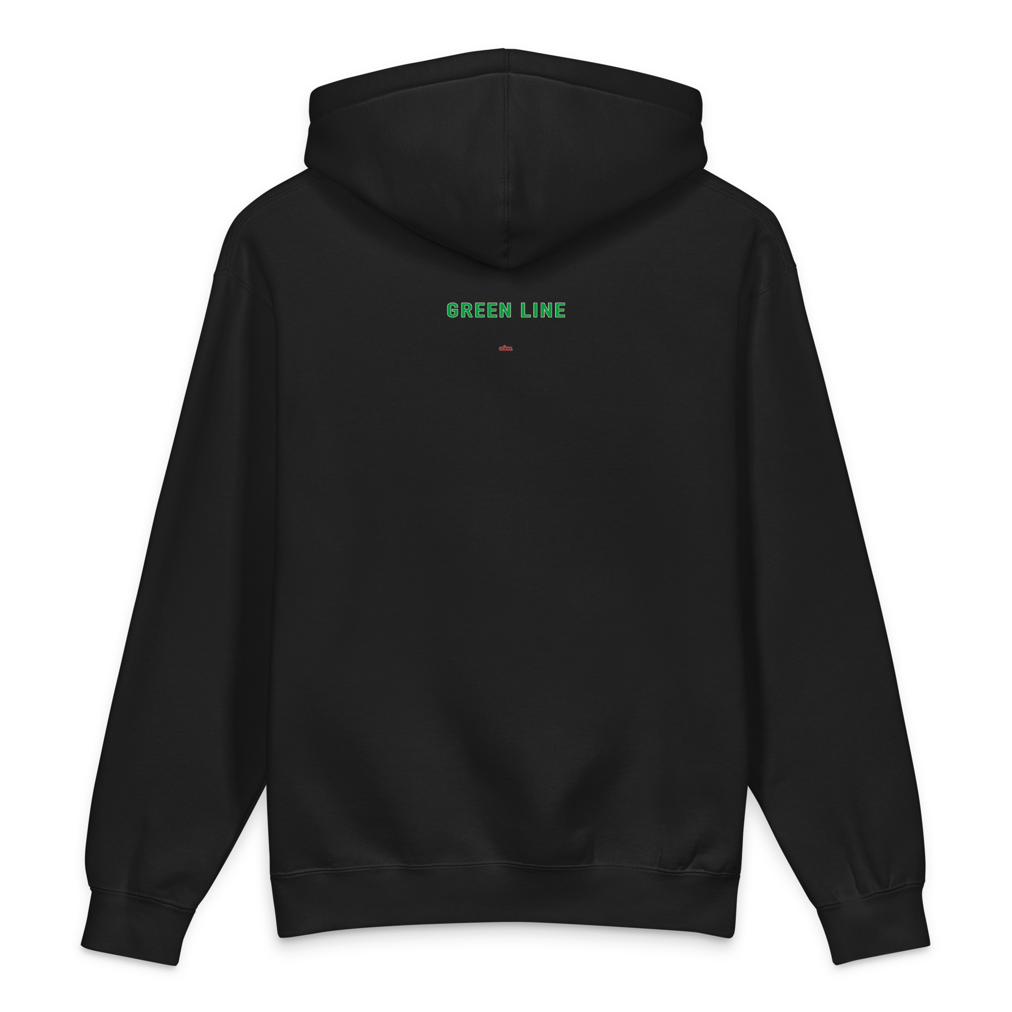 Chicago Green Line heavyweight hoodie in black, alternate view