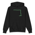 Chicago Green Line heavyweight hoodie in black, primary view