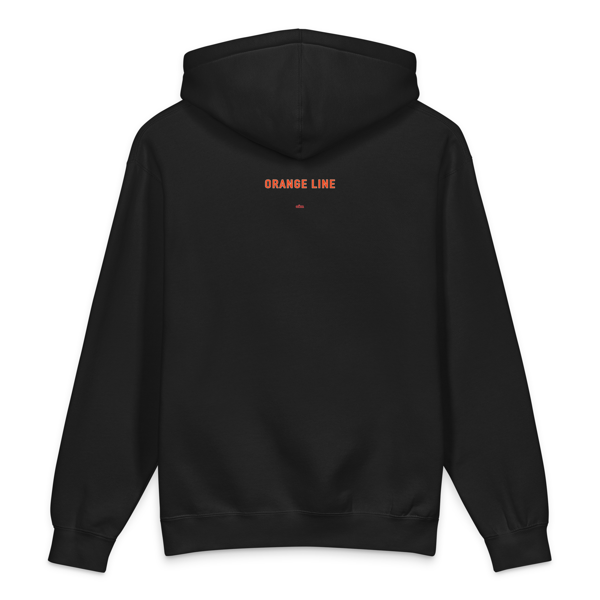 Chicago Orange Line heavyweight hoodie in black, alternate view
