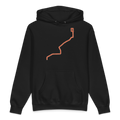 Chicago Orange Line heavyweight hoodie in black, primary view