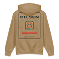 Pilsen heavyweight hoodie in Sandstone, back view - Chicago Neighborhood Series