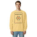 Wicker Park garment-dyed crewneck in Butter, front view - Chicago Neighborhood Series
