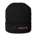 Chicago Orange Line organic ribbed beanie in black, primary view