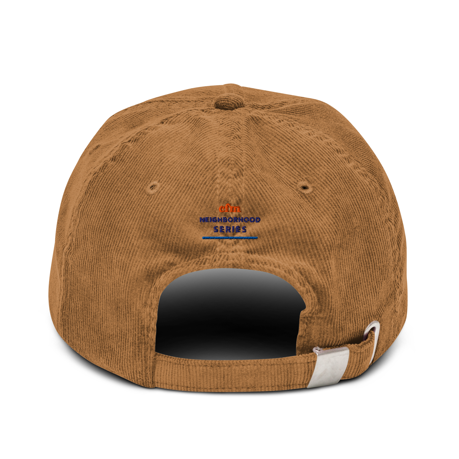 Pilsen corduroy cap in Camel, back view - Chicago Neighborhood Series