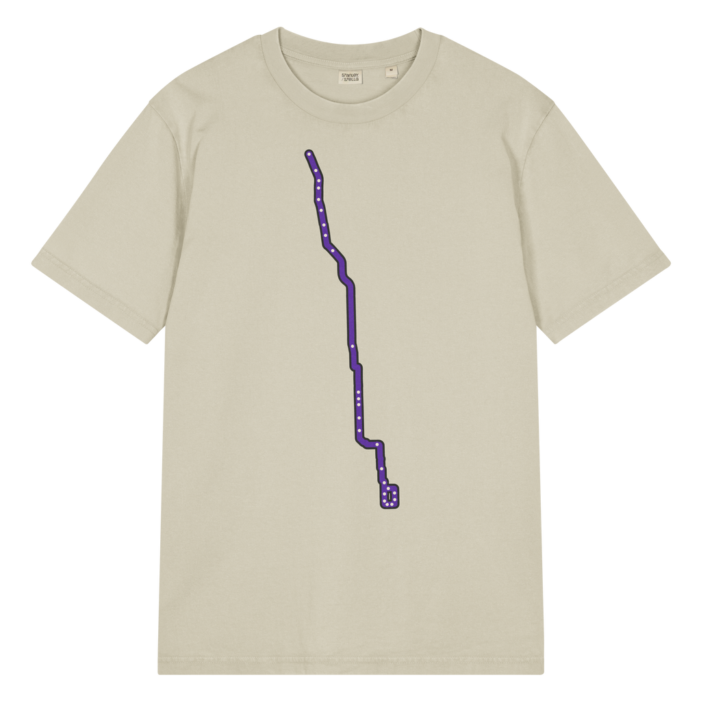 Chicago Purple Line garment-dyed T-shirt in Stone, primary view