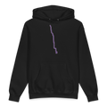 Chicago Purple Line heavyweight hoodie in black, primary view