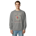 The Loop garment-dyed crewneck in Grey, front view - Chicago Neighborhood Series