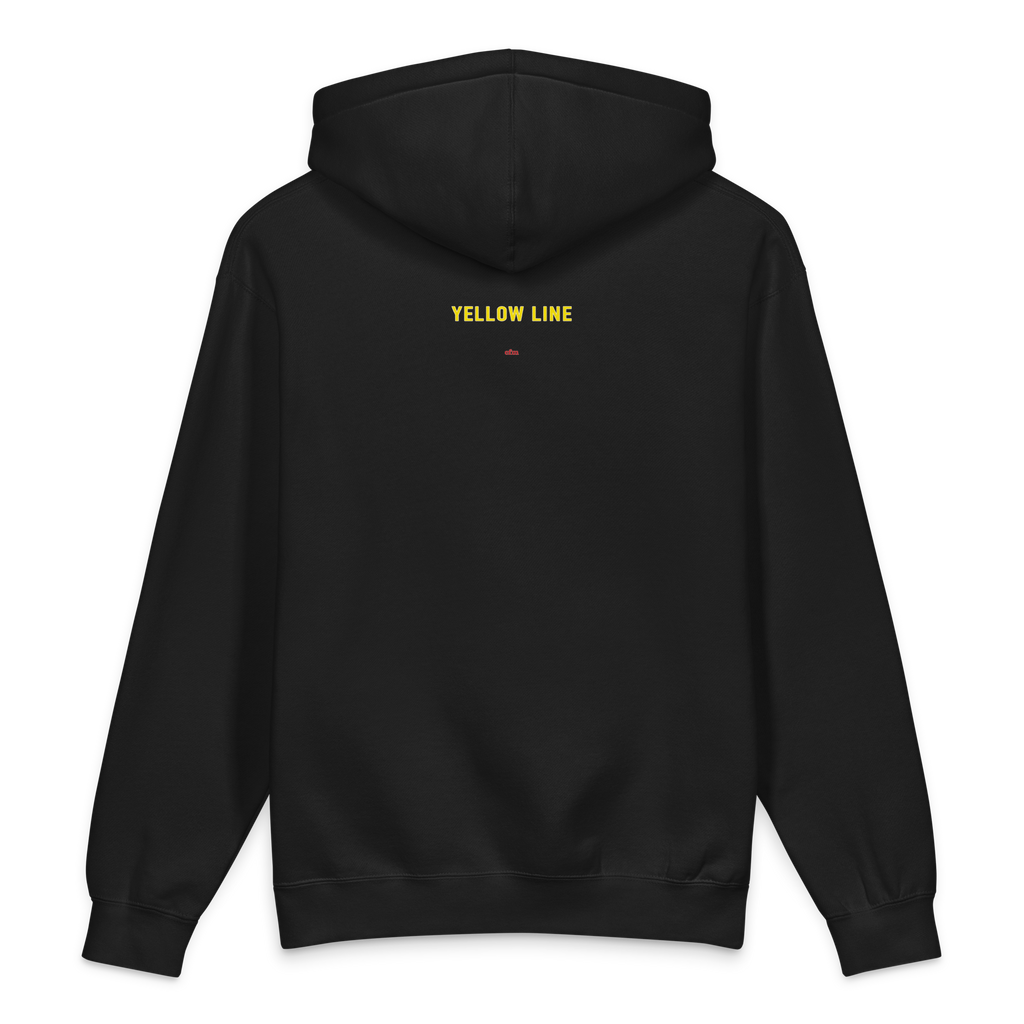 Chicago Yellow Line heavyweight hoodie in black, alternate view