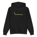 Chicago Yellow Line heavyweight hoodie in black, primary view