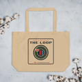 The Loop large organic market tote in Oyster, front view - Chicago Neighborhood Series
