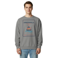 Streeterville garment-dyed crewneck in Grey, front view - Chicago Neighborhood Series