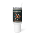 Wicker Park 40 oz travel mug in White, product view - Chicago Neighborhood Series