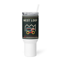 West Loop 40 oz travel mug in White, product view - Chicago Neighborhood Series